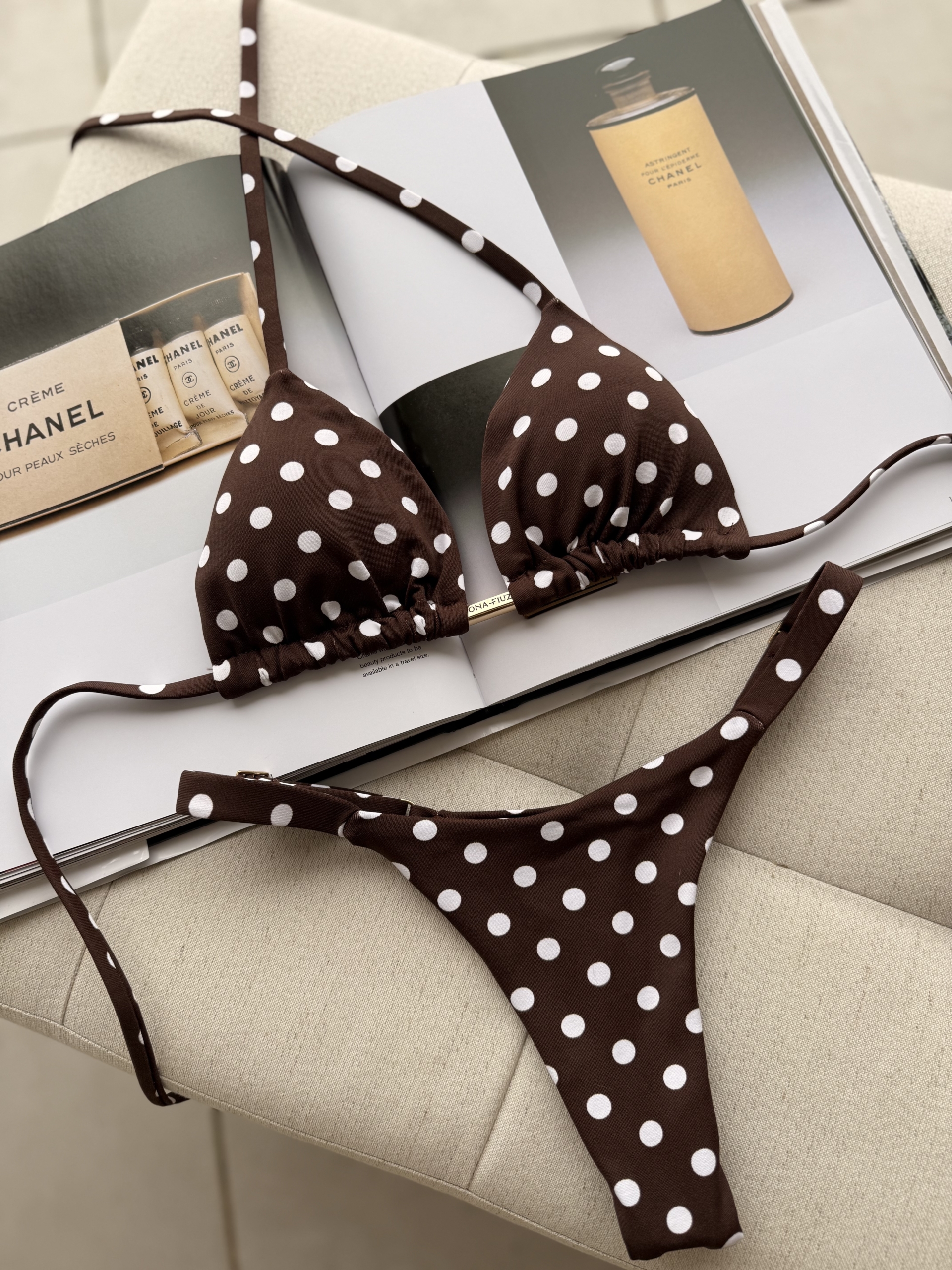 Biquíni Cortininha Poá Coffe - Imagem 2