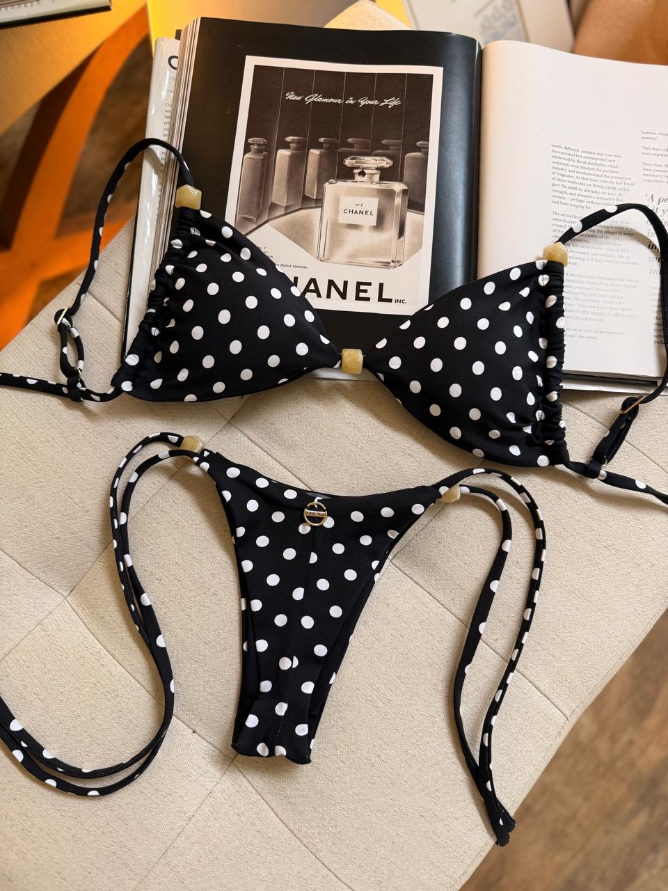 Biquíni Cortininha Poá Invertido - Imagem 5