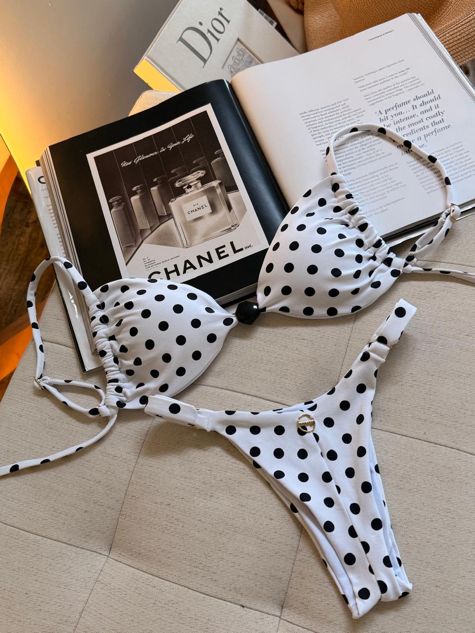 Biquíni Cortininha Poá Invertido - Imagem 3